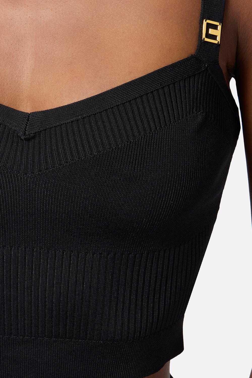 Top in maglia con dettagli logo<BR/> TK61S 56E2110 Elisabetta Franchi 