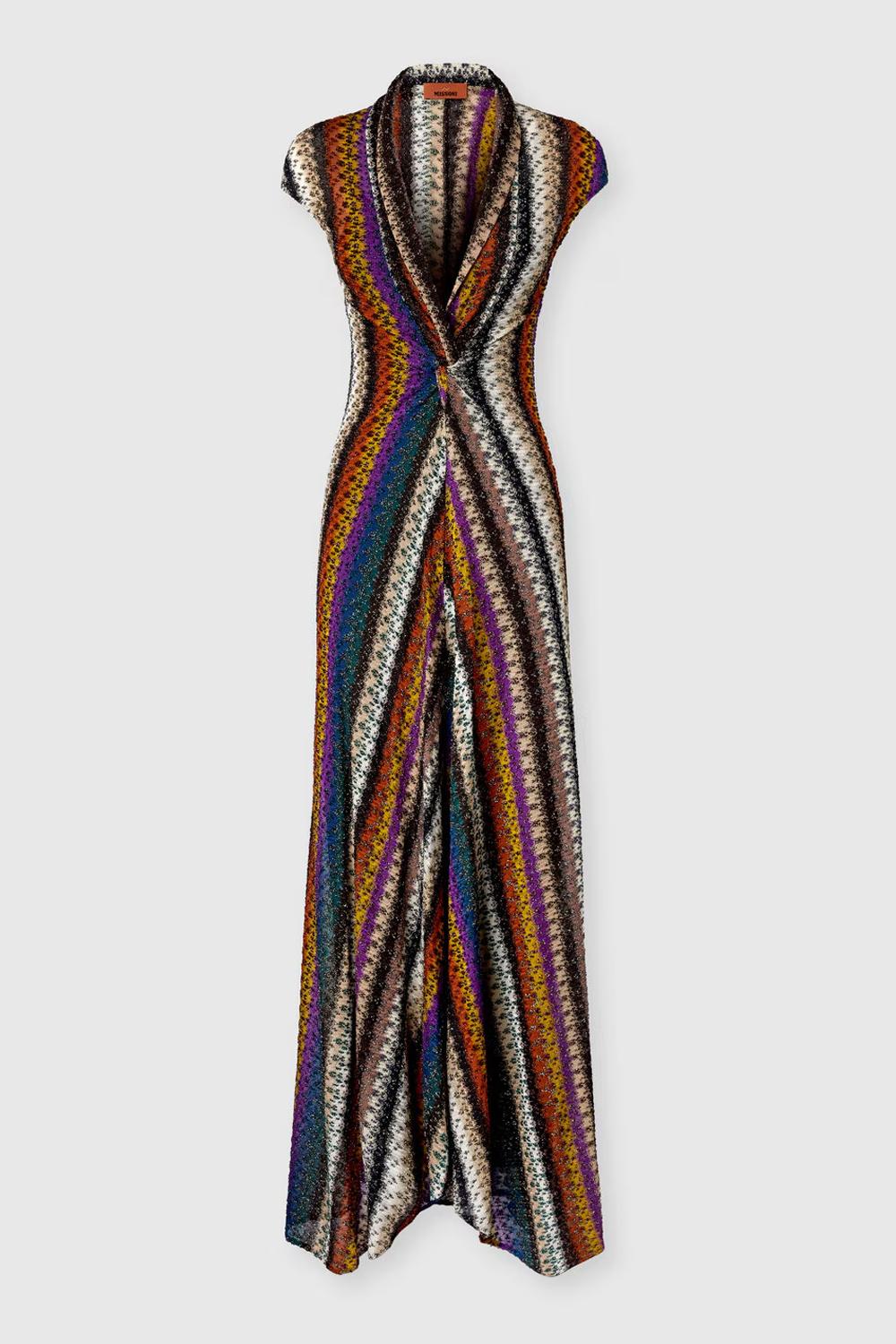 Abito lungo con scollatura e nodo<BR/> DS25WG2E BR012OS72LE Missoni 