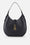 Borsa hobo rotonda con charm e finiture in metallo dorato
