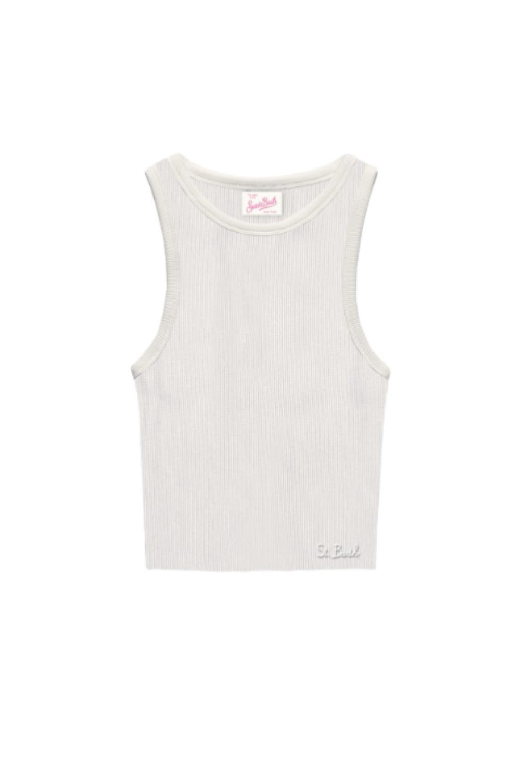 Ada canotta in cotone a coste<BR/> AAD001 /01579H Mc2 Saint Barth 