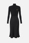 Abito in maglia a costine e raso con taschino AM06B 56E2110 Elisabetta Franchi 