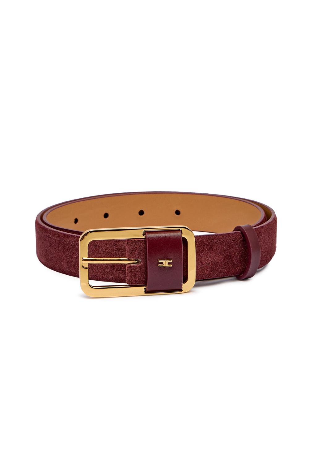 Cintura in pelle con logo a rilievo<BR/> CT42S 56E2EA4 Elisabetta Franchi 