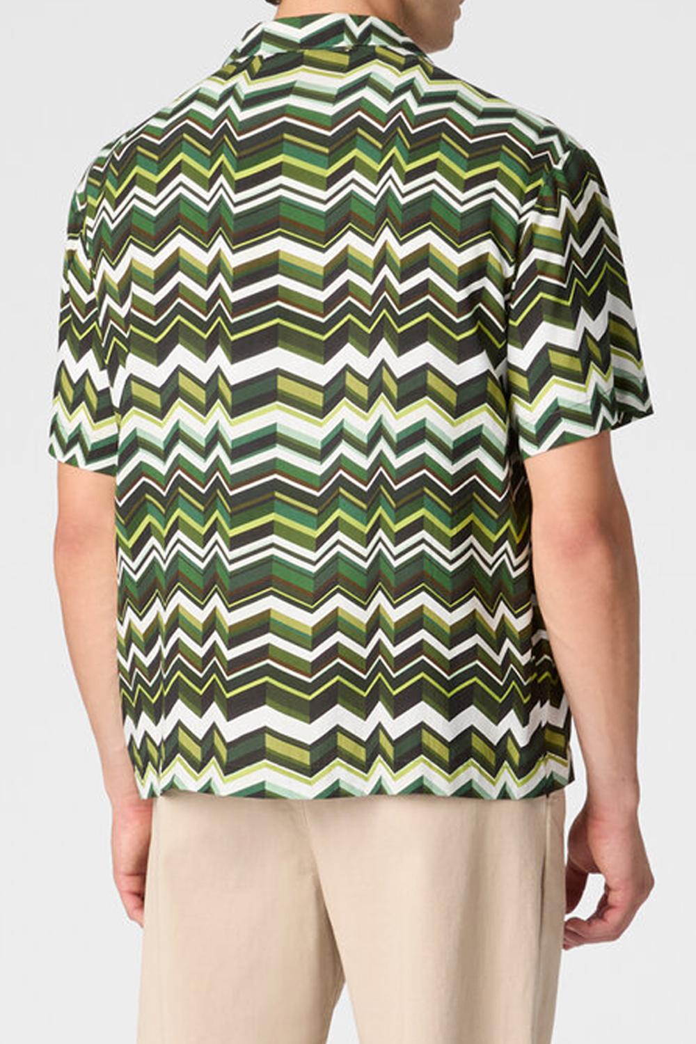 Camicia da bowling in viscosa stampa zig zag BS26SJ01 BW00ZVS6165 Missoni 