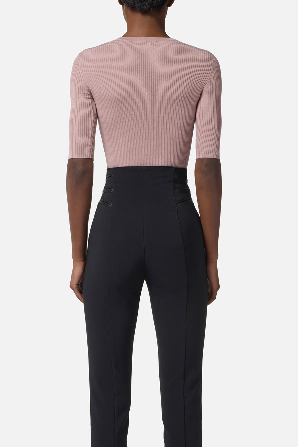 Maglia a costine con taschino<BR/> MK10B 56E2EA6 Elisabetta Franchi 