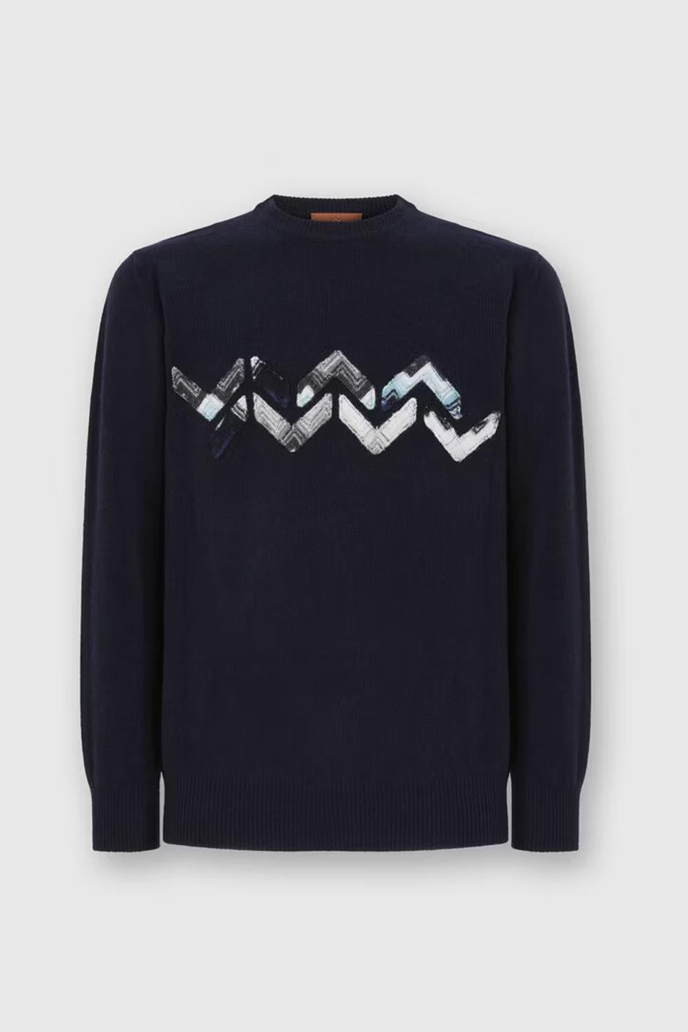 Maglia girocolllo con dettaglio zig zag<BR/> US25WN15 BK01DMS72MS Missoni 