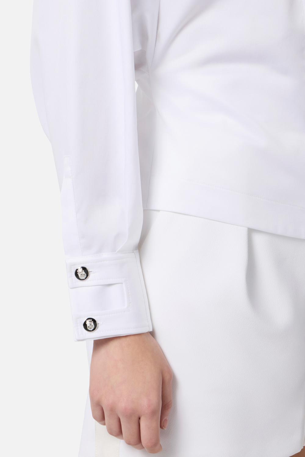 Camicia in popeline di cotone con colletto smoking CA098 56E2100 Elisabetta Franchi 