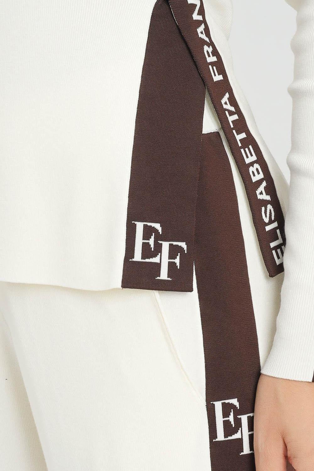 Maglia in viscosa con bande lucide<BR/> MK03S 56E2EG2 Elisabetta Franchi 