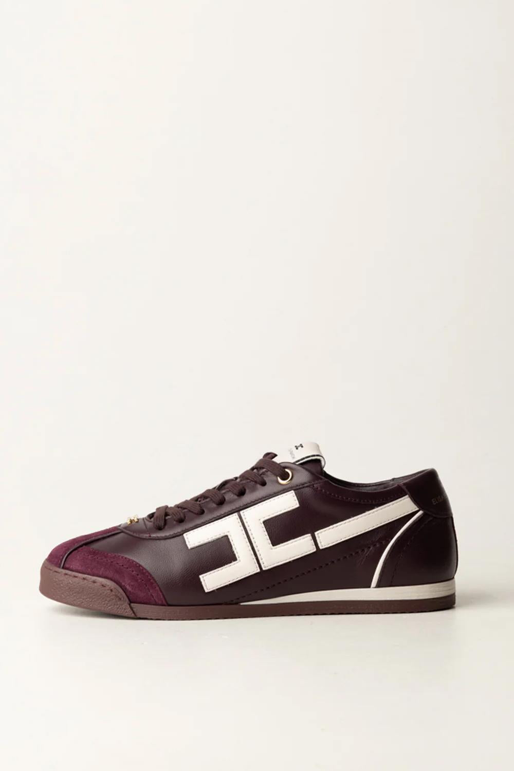 Sneaker in pelle con dettaglio logo<BR/> SA82G 56E2EH8 Elisabetta Franchi 