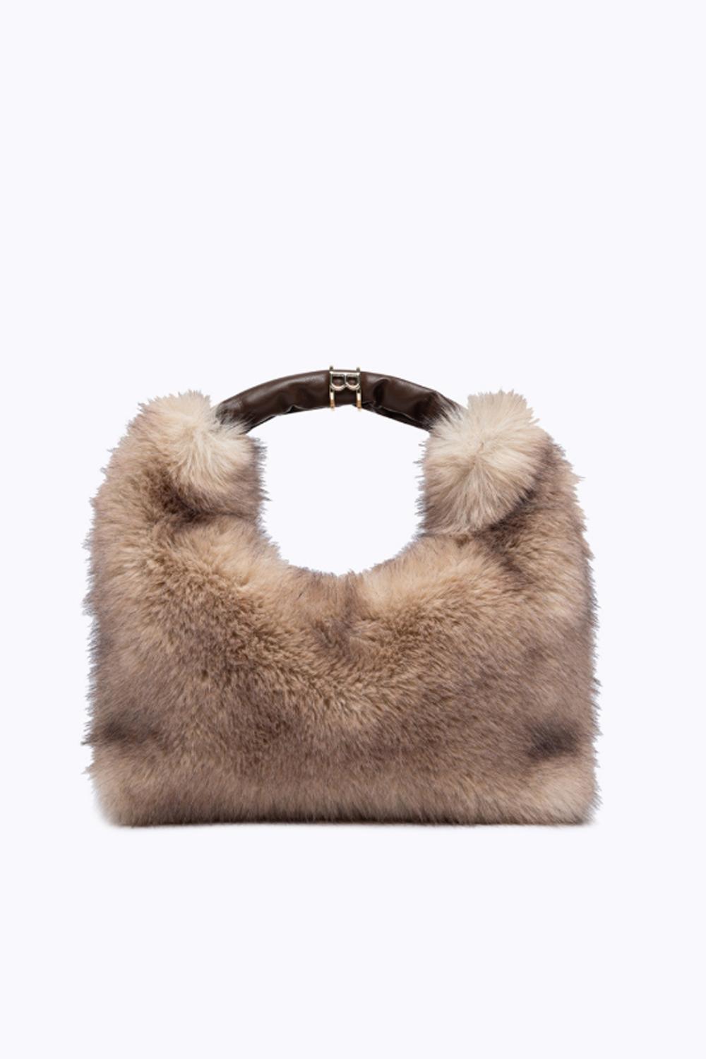 Borsa in faux fur con manico a mano in similpelle PF5007 T030010110 Blugirl 