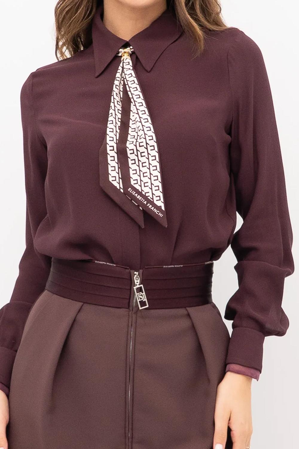 Camicia in georgette con foulard CA093 56E2EA4 Elisabetta Franchi 