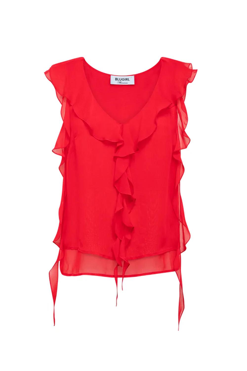 TOP IN GEORGETTE CON VOLANT BLUGIRL RA6063 TS44181663 Blugirl 