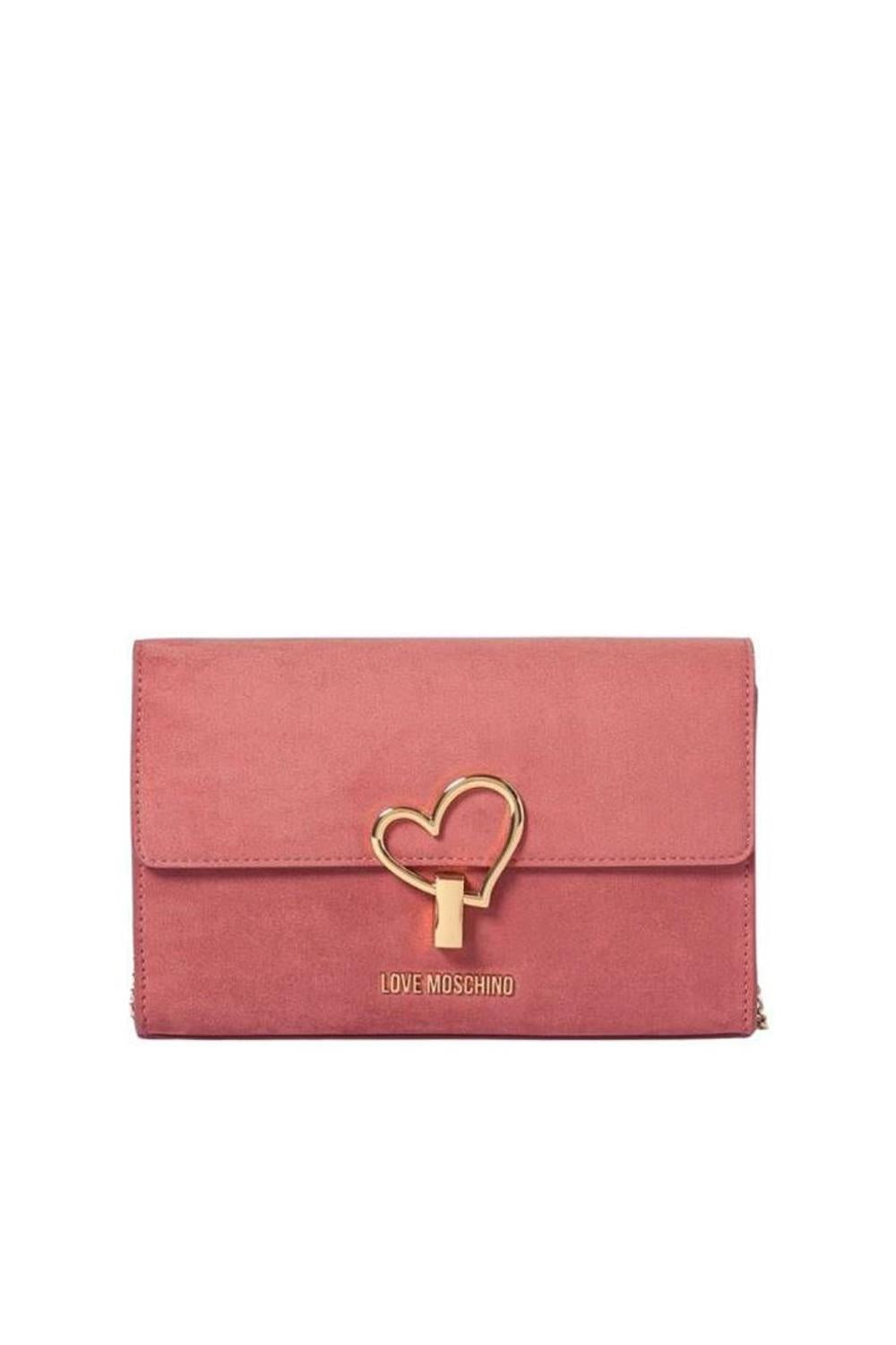 Borsa Piccola VELOUR con Logo Cuore in Metallo Dorato JC4327PP0N KX0611 Love Moschino 