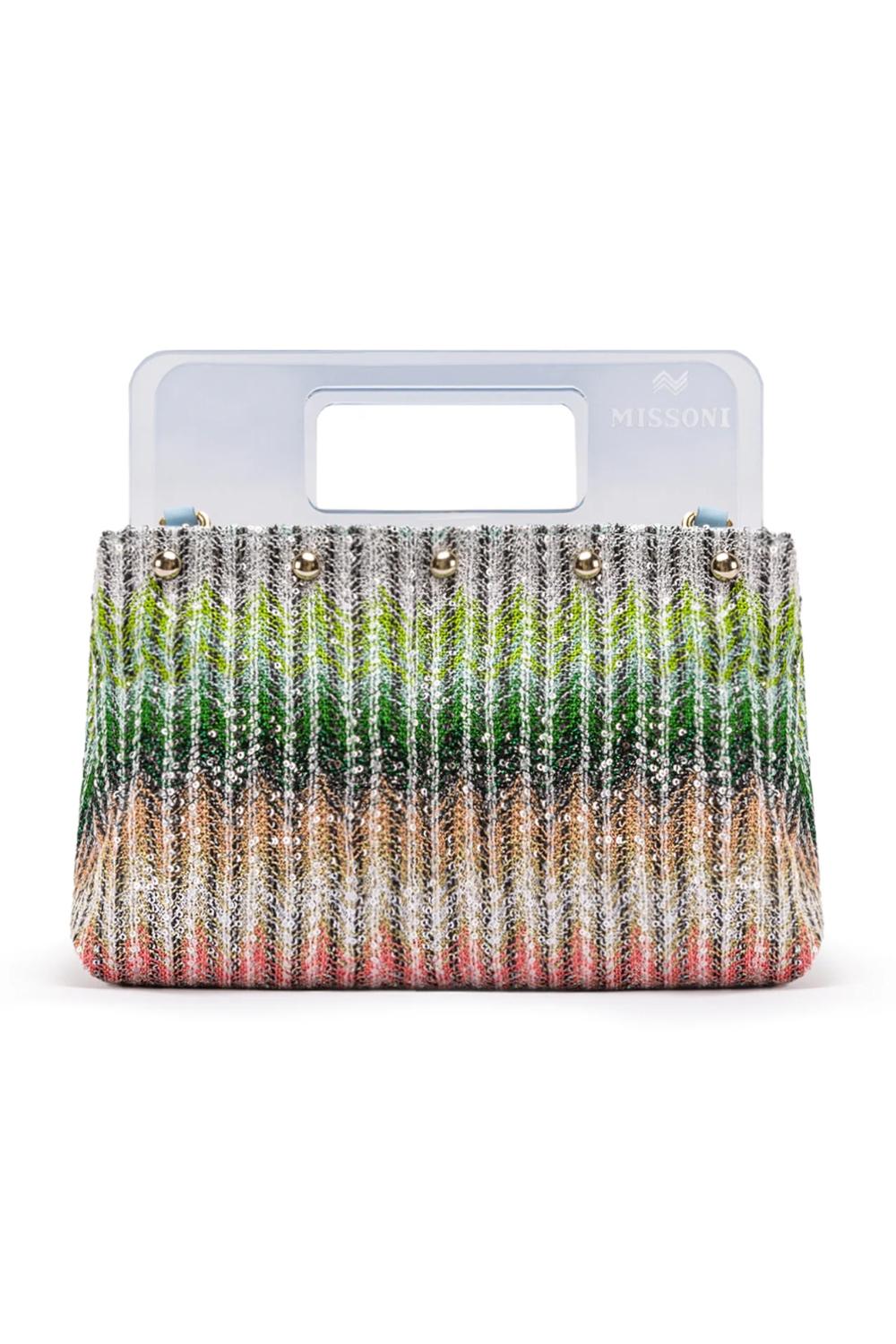 MISSONI BORSA PICCOLA PLEXI POUCH<BR/> MI10029I FABRIC RAINBOW LUREX Missoni 