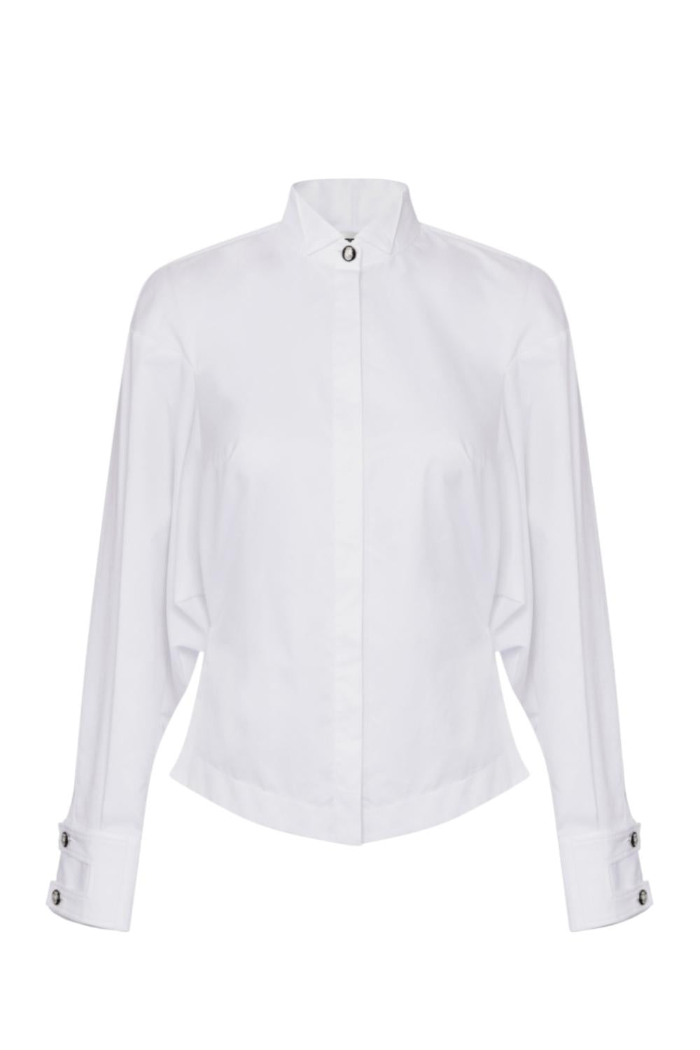 Camicia in popeline di cotone con colletto smoking CA098 56E2100 Elisabetta Franchi 
