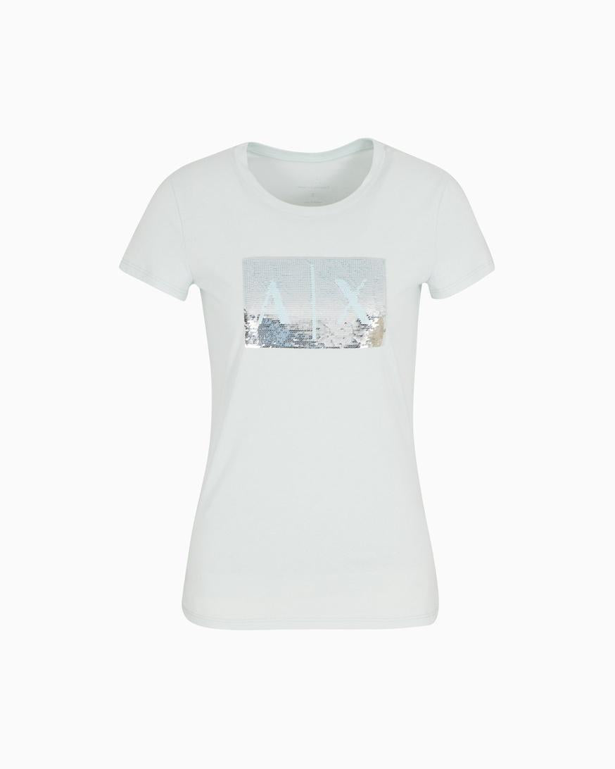 T-shirt slim fit con logo con strass Armani Exchange<BR/> 8NYTDL YJ73ZU9093 Armani Exchange 