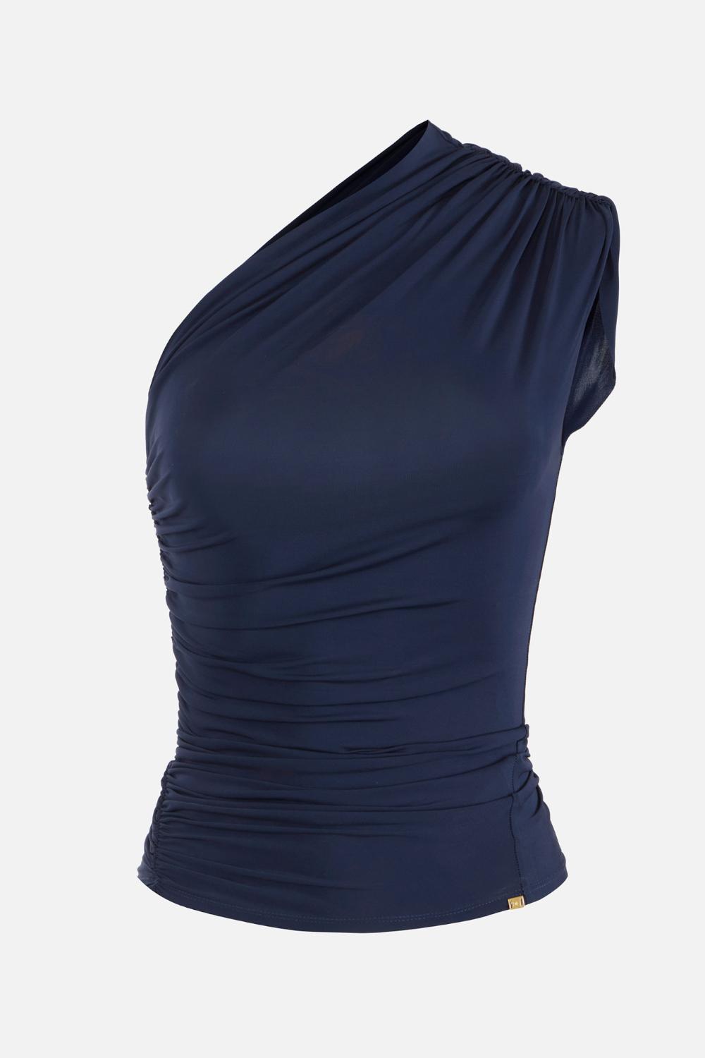 Top monospalla in jersey leggero<BR/> CN005 52E2DC8 Elisabetta Franchi 