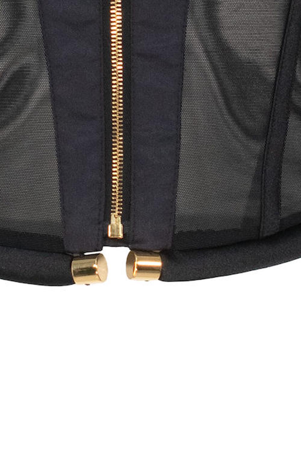 Camicia Crop Elisabetta Franchi con Bustier Trasparente e Zip Frontale CA140 61E2110 Elisabetta Franchi 