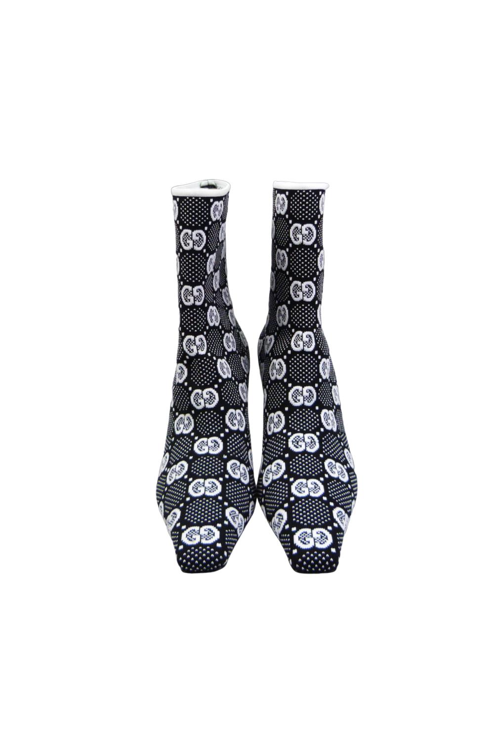tivaletti Gucci Interlocking G in Maglia Jacquard Nero/Bianco 718378 FAAQP1008 Gucci 