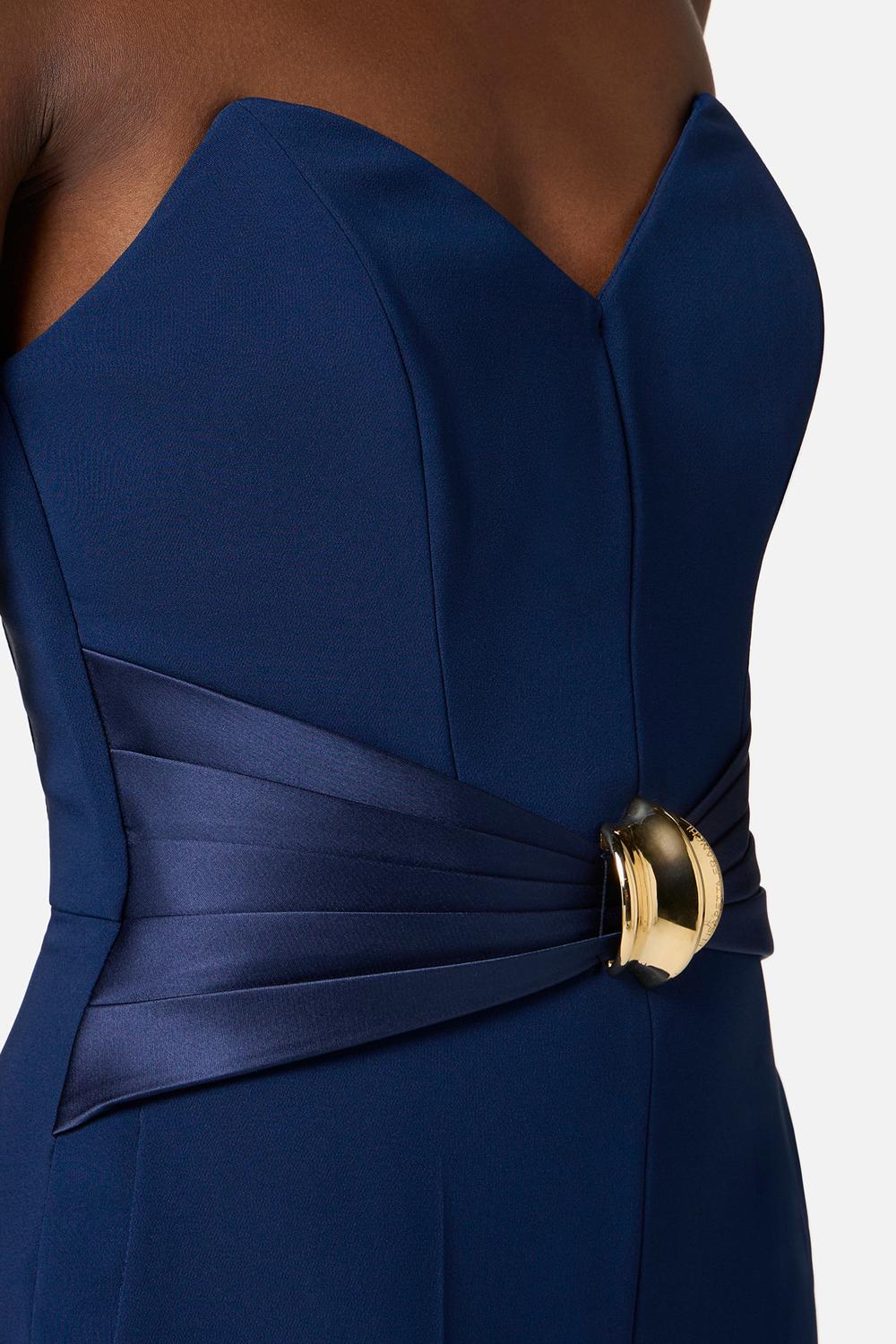 Tuta in crêpe fluido con macro fiocco<BR/> TU039 51E2DC8 Elisabetta Franchi 