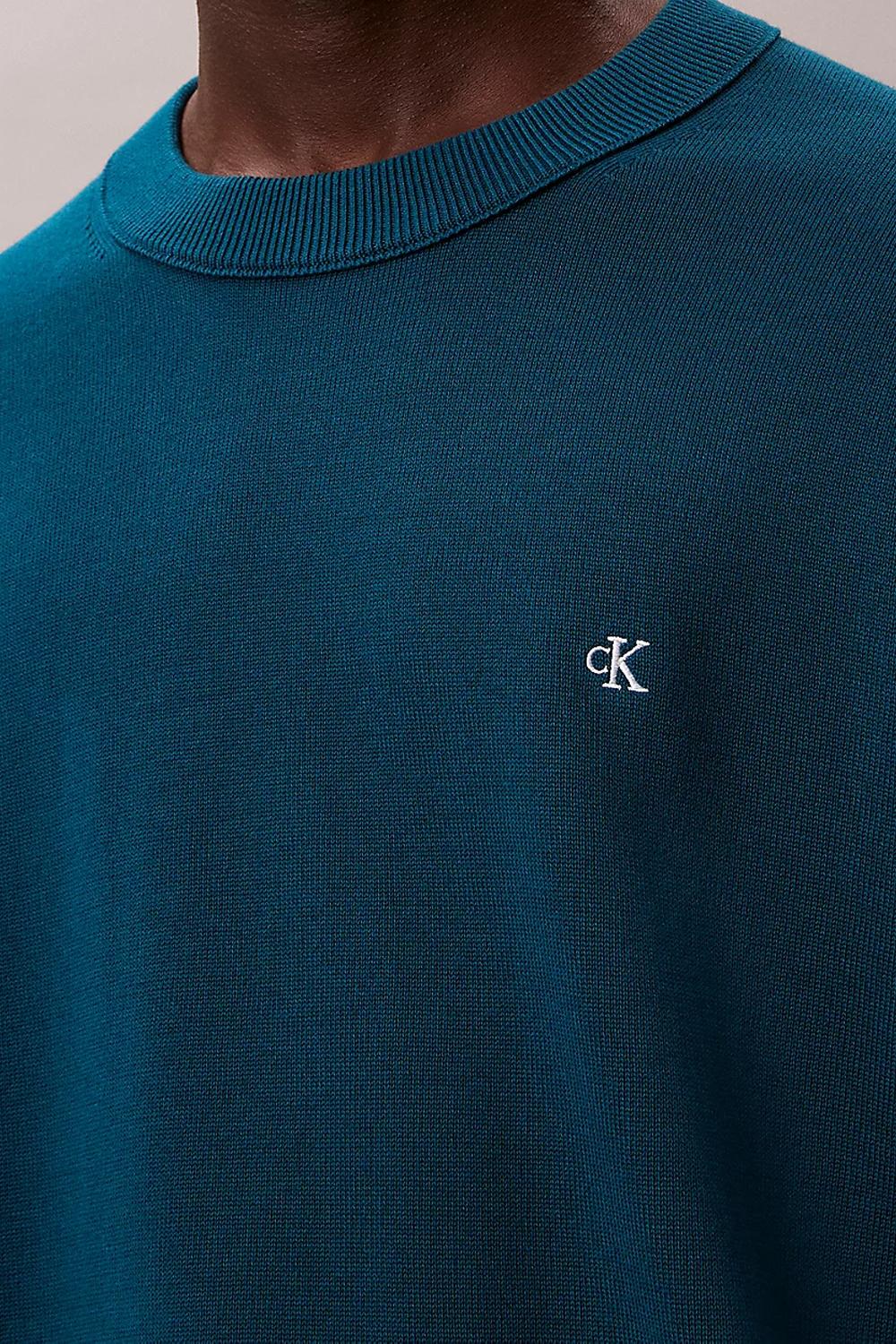 Maglione con monogramma in cotone taglio relaxed<BR/> LV04RC309G PJL Calvin Klein 