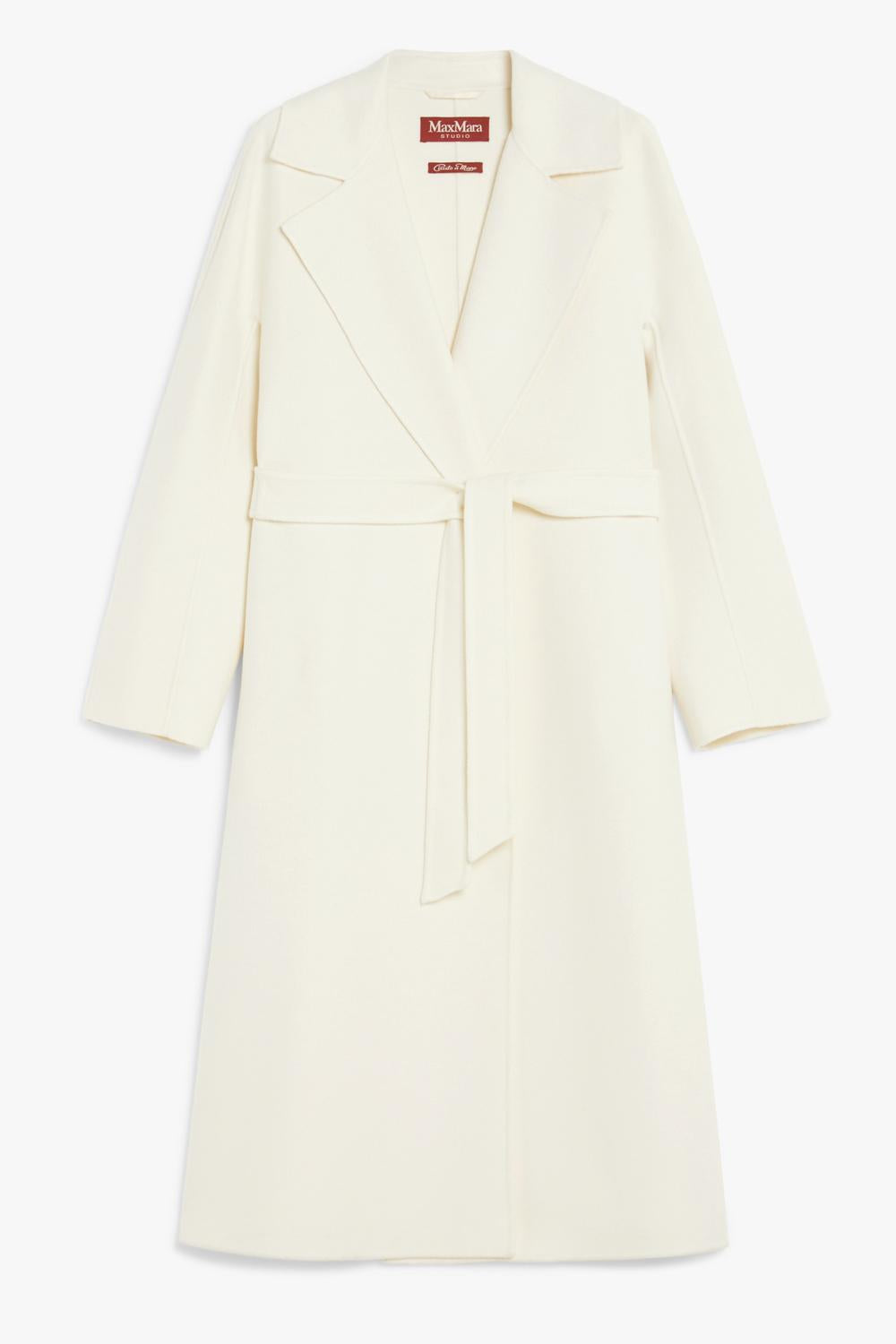 Cappotto in lana, cachemire e seta con cintura<BR/> CLES 003BIANCO Max Mara Studio 