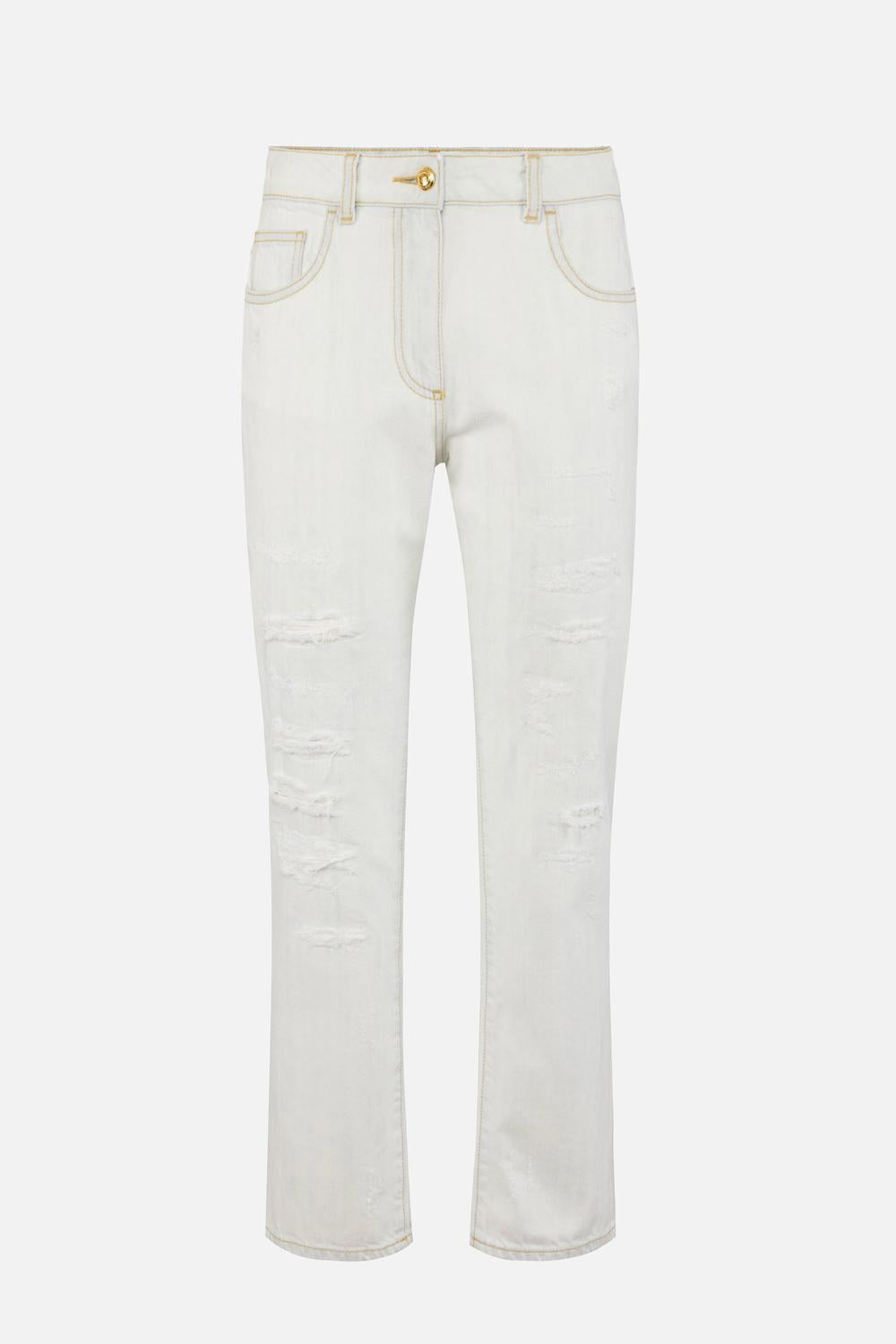 Jeans Five-Pocket con Dettagli Distressed PJ28N 61E2FB8 Elisabetta Franchi 