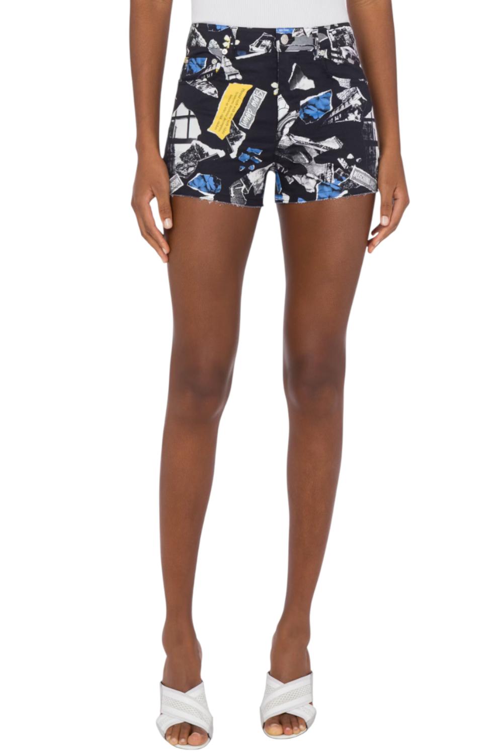 Short in cotone stretch Punk Print<BR/> 0337 32411555 Moschino Jeans 