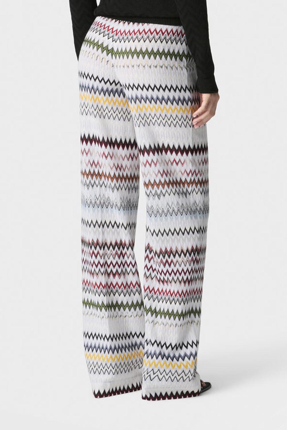 Pantaloni ampi in viscosa e cotone zig zag DS26SI09 BR0150S01K2 Missoni 