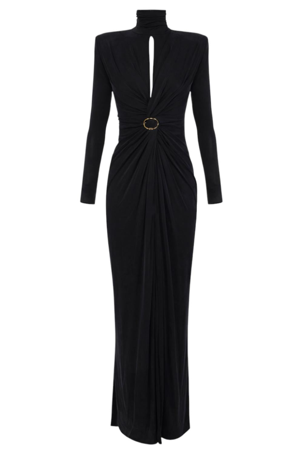 Abito Red Carpet in jersey cupro con drappeggi<BR/> ABR06 56E2110 Elisabetta Franchi 