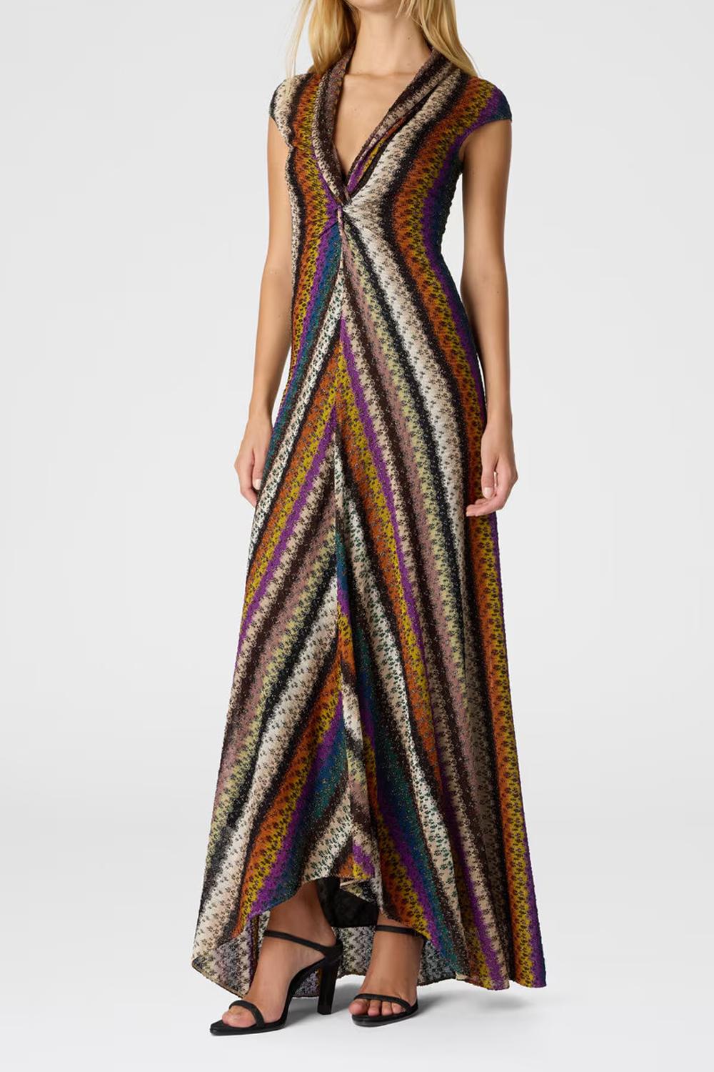 Abito lungo con scollatura e nodo<BR/> DS25WG2E BR012OS72LE Missoni 