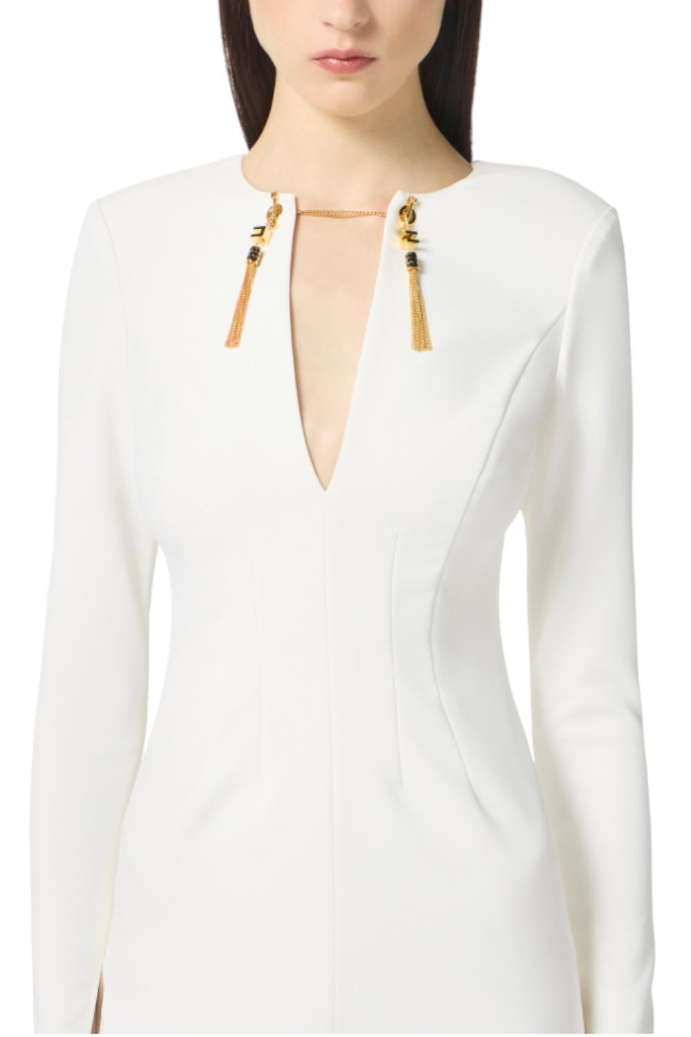 Abito in crêpe leggero con catena gioiello<BR/> AB805 57E2360 Elisabetta Franchi 