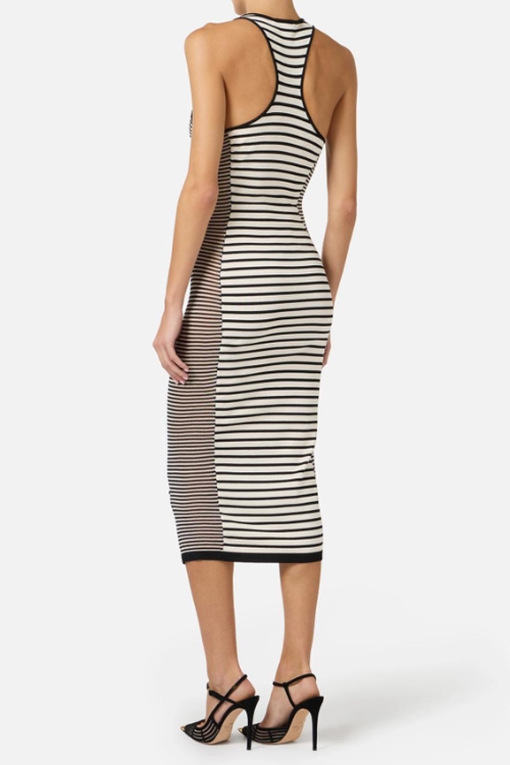 Abito Midi Elisabetta Franchi in Maglia con Scollo Olimpionico e Righe AM97T 61E2685 Elisabetta Franchi 