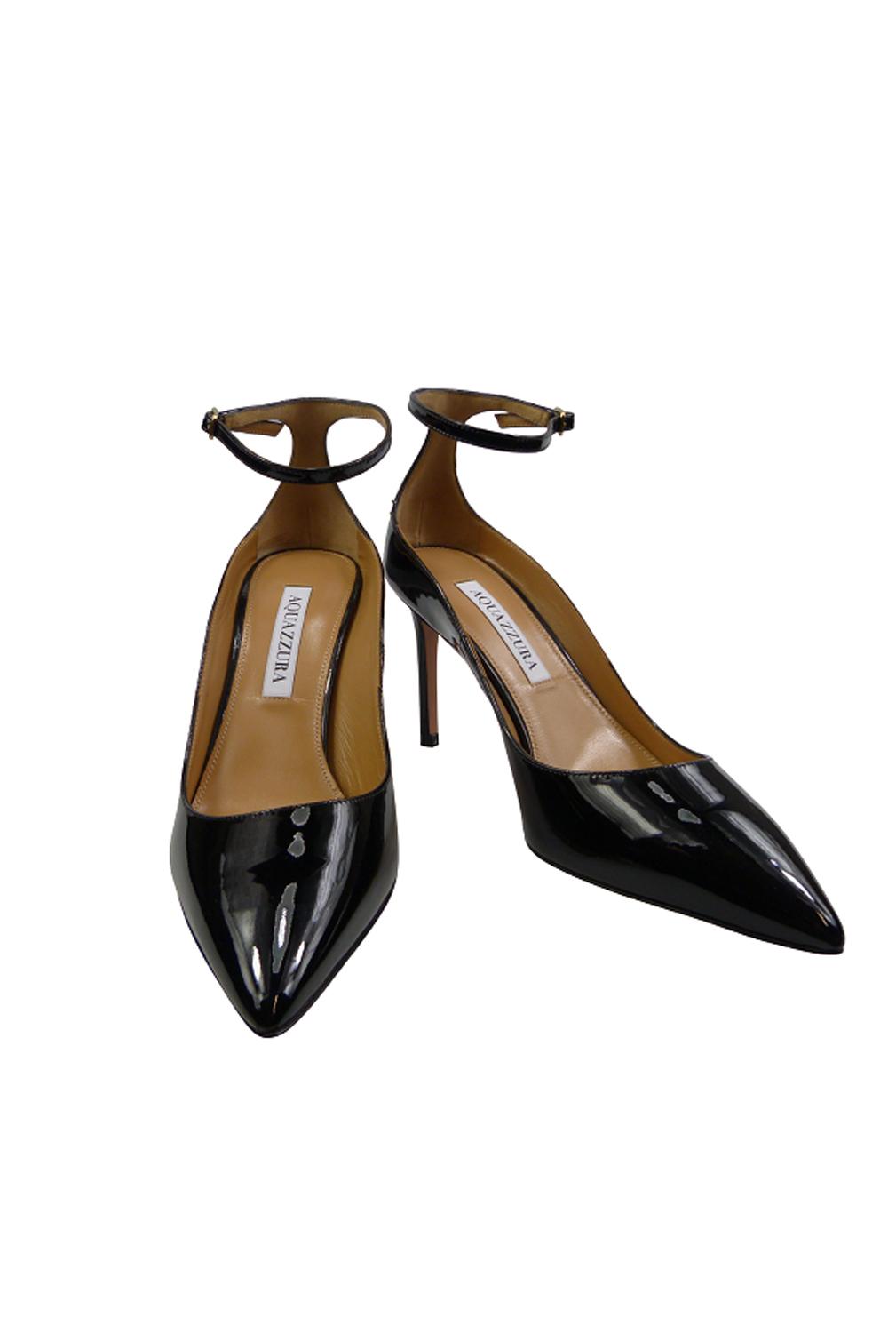 Décolleté Aquazzura in Pelle Nera Lucida LVAMIDP0 PAT000 Aquazzurra 