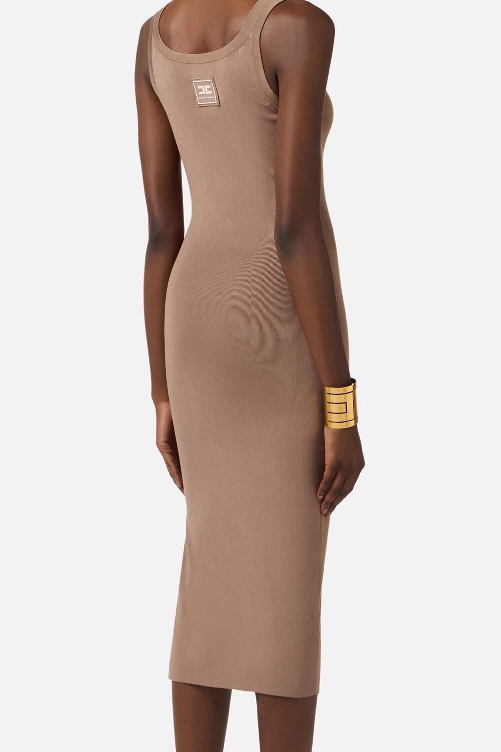 Abito in maglia con bande in viscosa lucida AM03S 61E2727 Elisabetta Franchi 