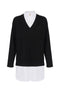 Abito in maglia di viscosa e popeline di cotone<BR/> AM09T 56E2222 Elisabetta Franchi 