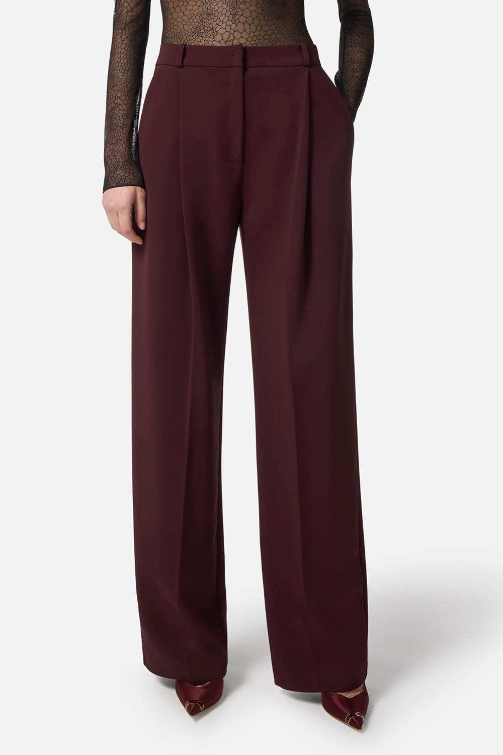 Pantaloni in crêpe leggero con pinces<BR/> PA125 56E2EA4 Elisabetta Franchi 