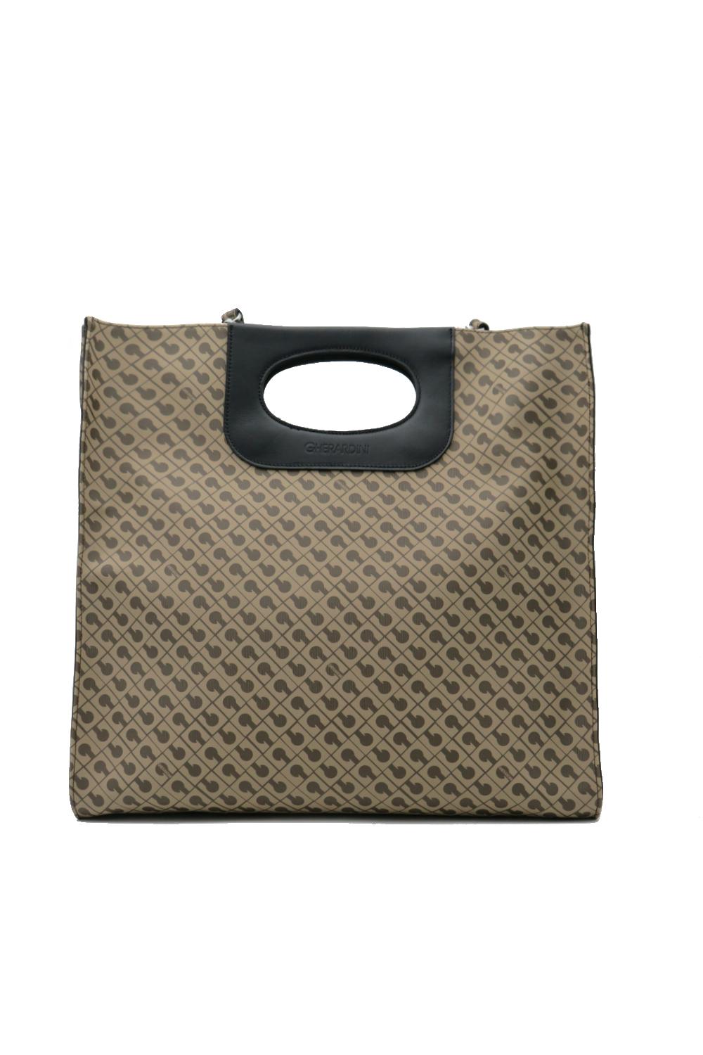 LINEA MILLERIGHE, NEW PIATTINA - con fondo e tracolla GHB0200 MOKA Gherardini 