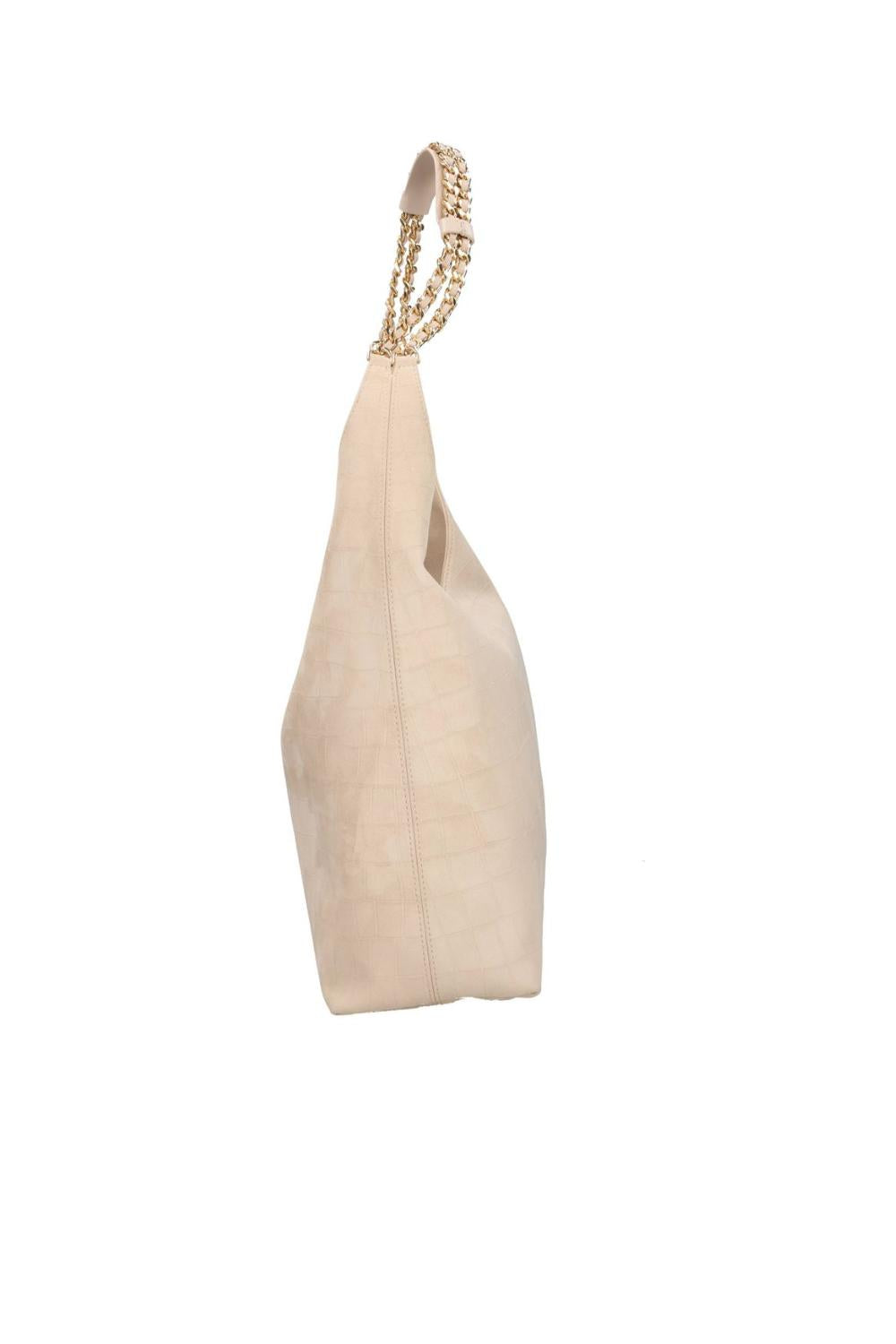 Borsa Hobo Elisabetta Franchi in Suede con Stampa Cocco e Catene Dorate BS01A 61E2135 Elisabetta Franchi 