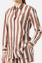 camicia brigitte mc2 in cotone a righe marroni con ricamo Sport Club BRIG001 -01418L Mc2 Saint Barth 