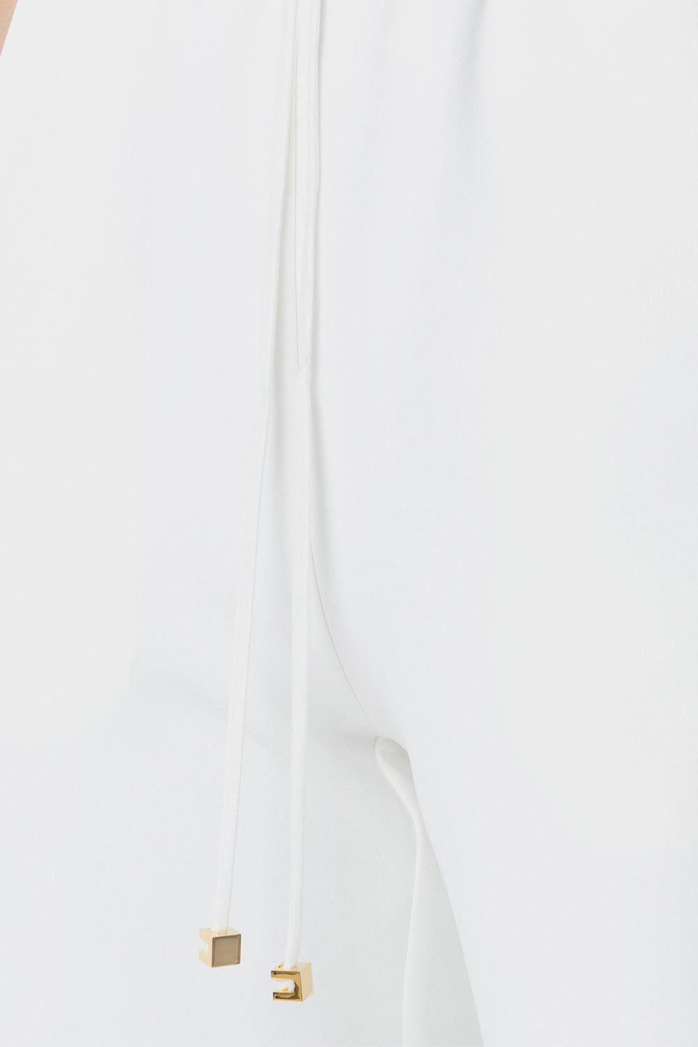 Pantaloni smoking in crêpe con bande in raso<BR/> PA073 51E2360 Elisabetta Franchi 