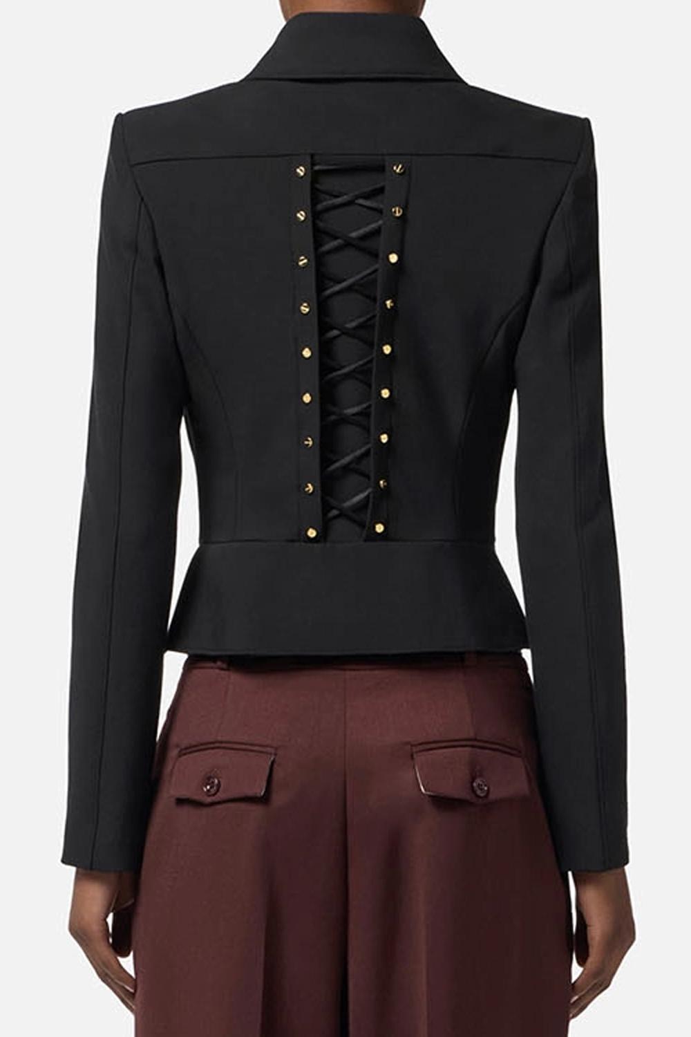 Giacca in tessuto bielastico con bottoni gioiello<BR/> GI185 57E2110 Elisabetta Franchi 