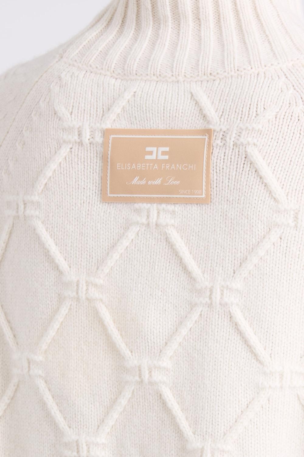 Pullover in maglia con losanghe jacquard<BR/> MK55T 57E2DZ9 Elisabetta Franchi 