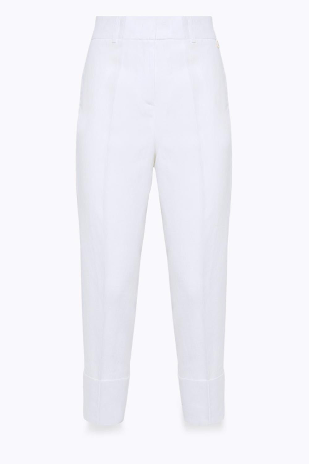 PANTALONI A SIGARETTA IN MISTO LINO<BR/> RA5160 T882314300 Blugirl 