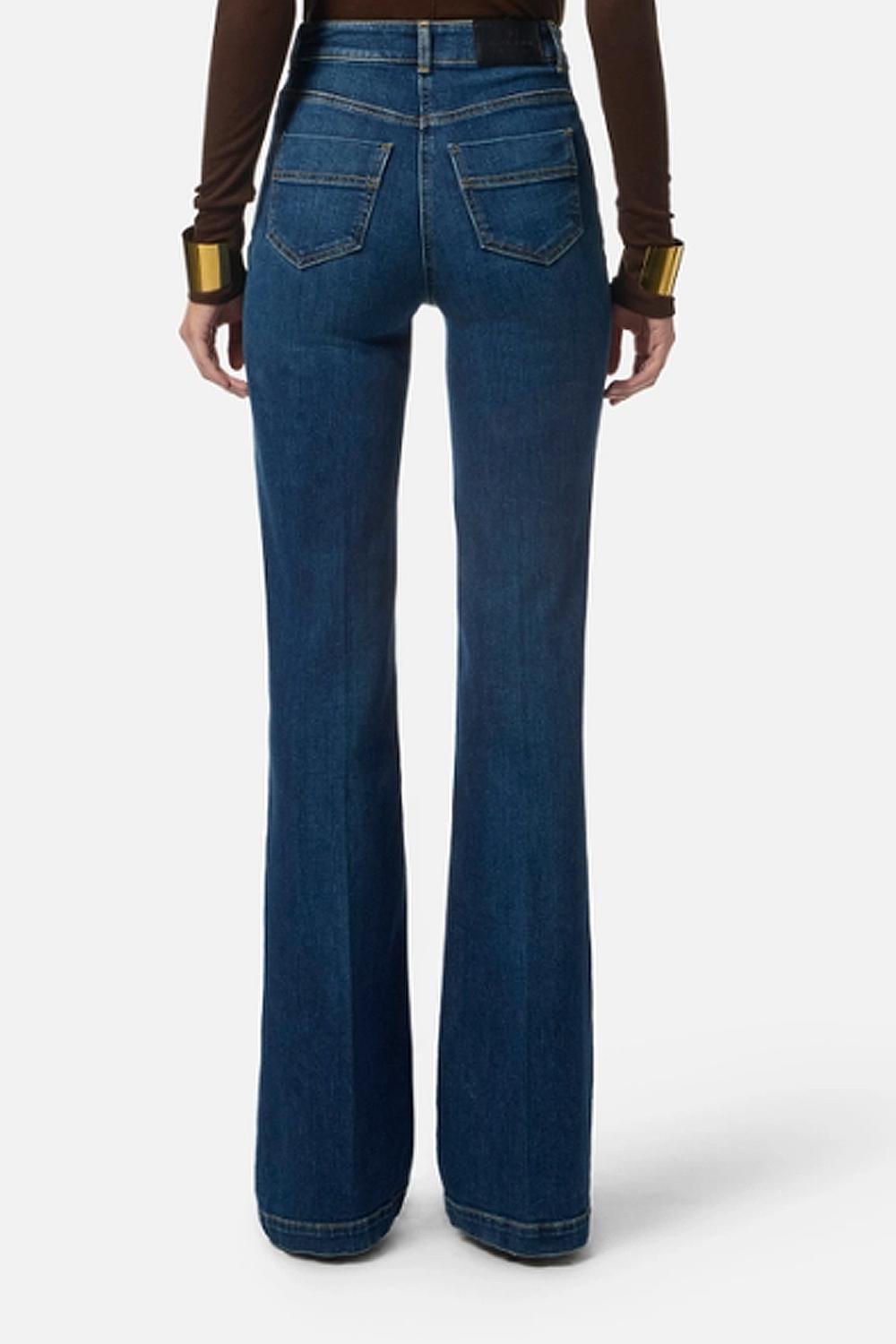 Jeans a palazzo con bottoni<BR/> PJ02D 56E2104 Elisabetta Franchi 