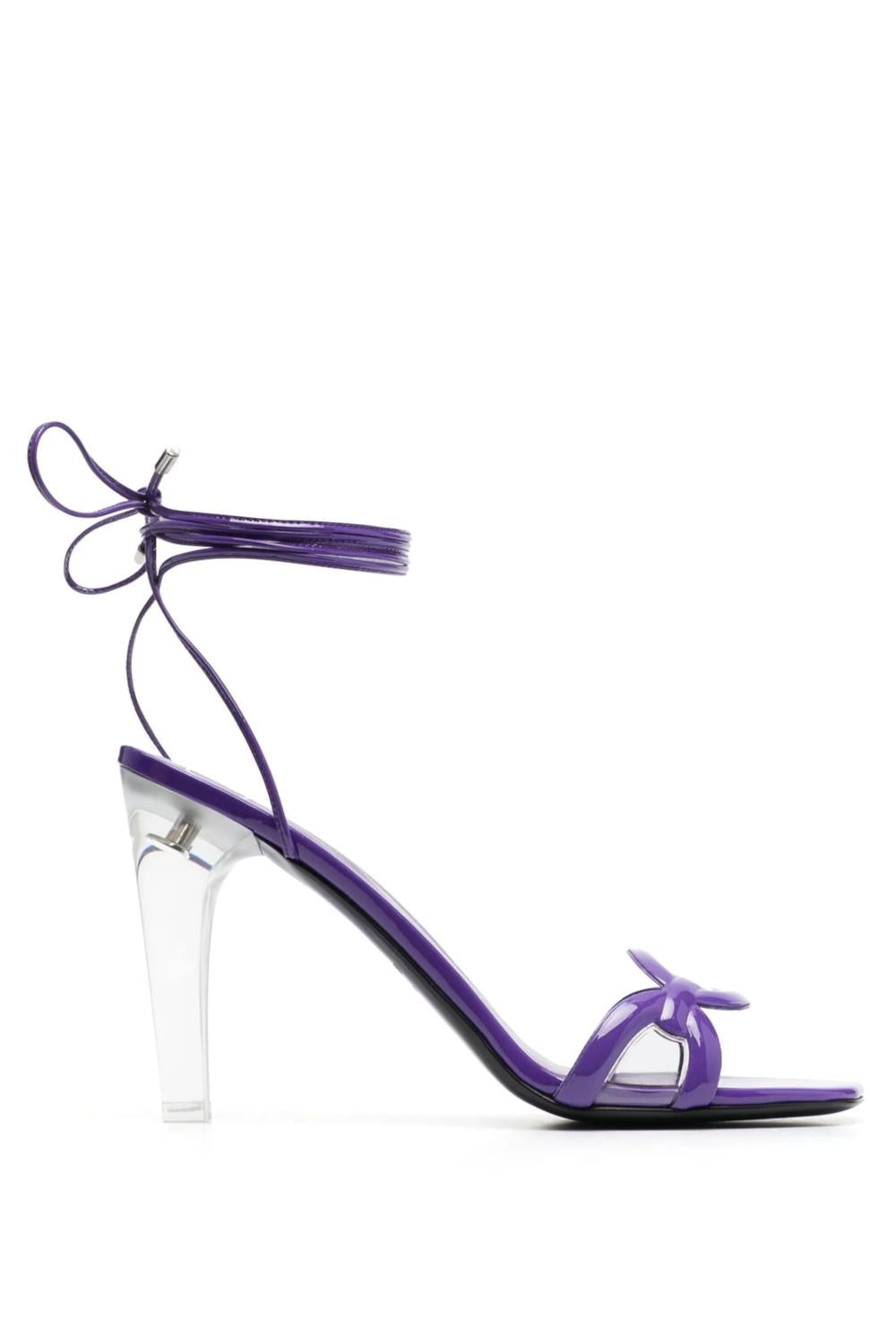 Sandalo Chain 1987 Valentino Garavani in Pelle e PVC  Tacco in Plexiglass 2W2S0GH4LMY /V3P Valentino Garavani 