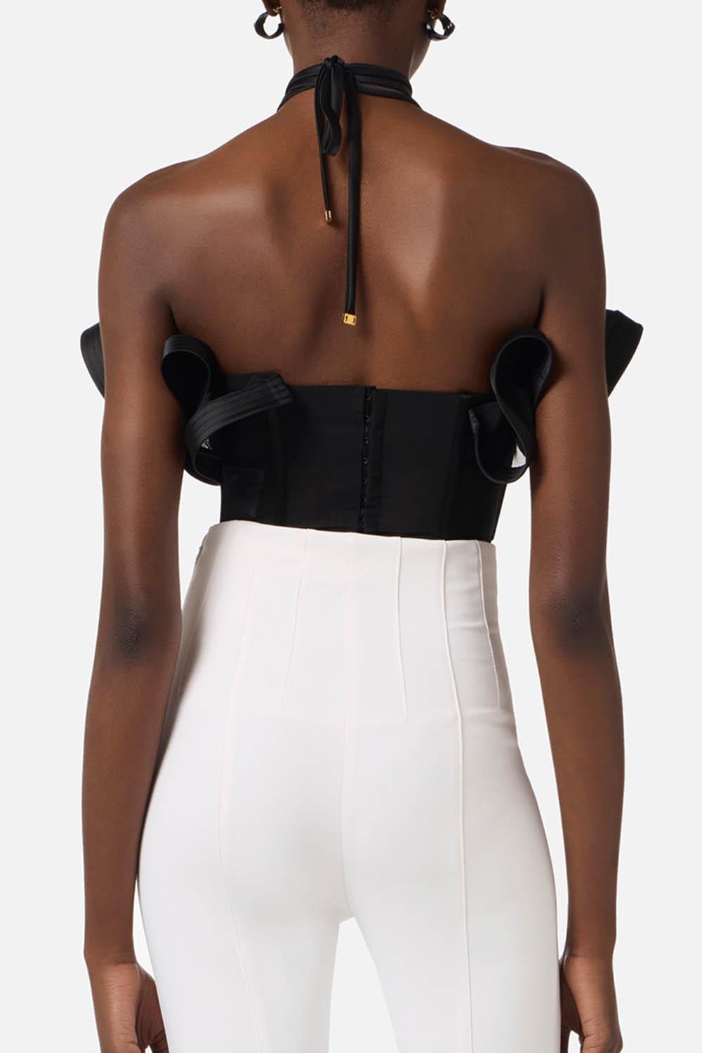 Top Bandeau in Satin con Maxi Ruffle TO039 62E2110 Elisabetta Franchi 