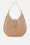 Borsa hobo rotonda con charm e finiture in metallo dorato