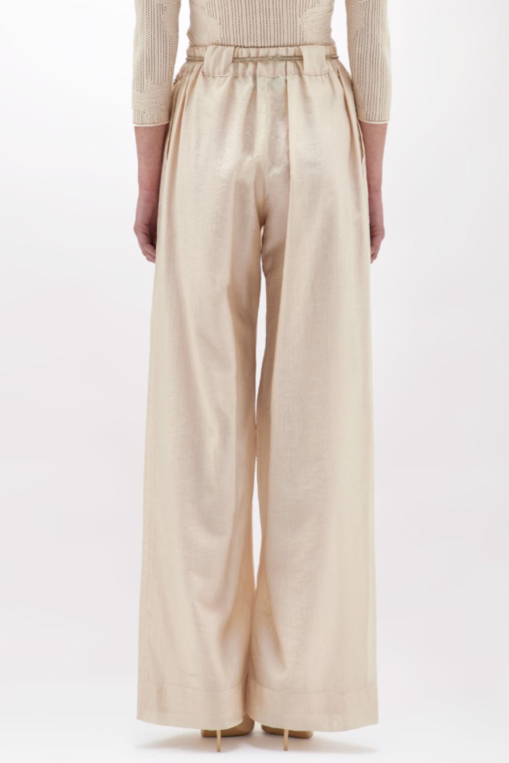 PANTALONI A PALAZZO IN TENCEL<BR/> RA5125 T294830907 Blugirl 