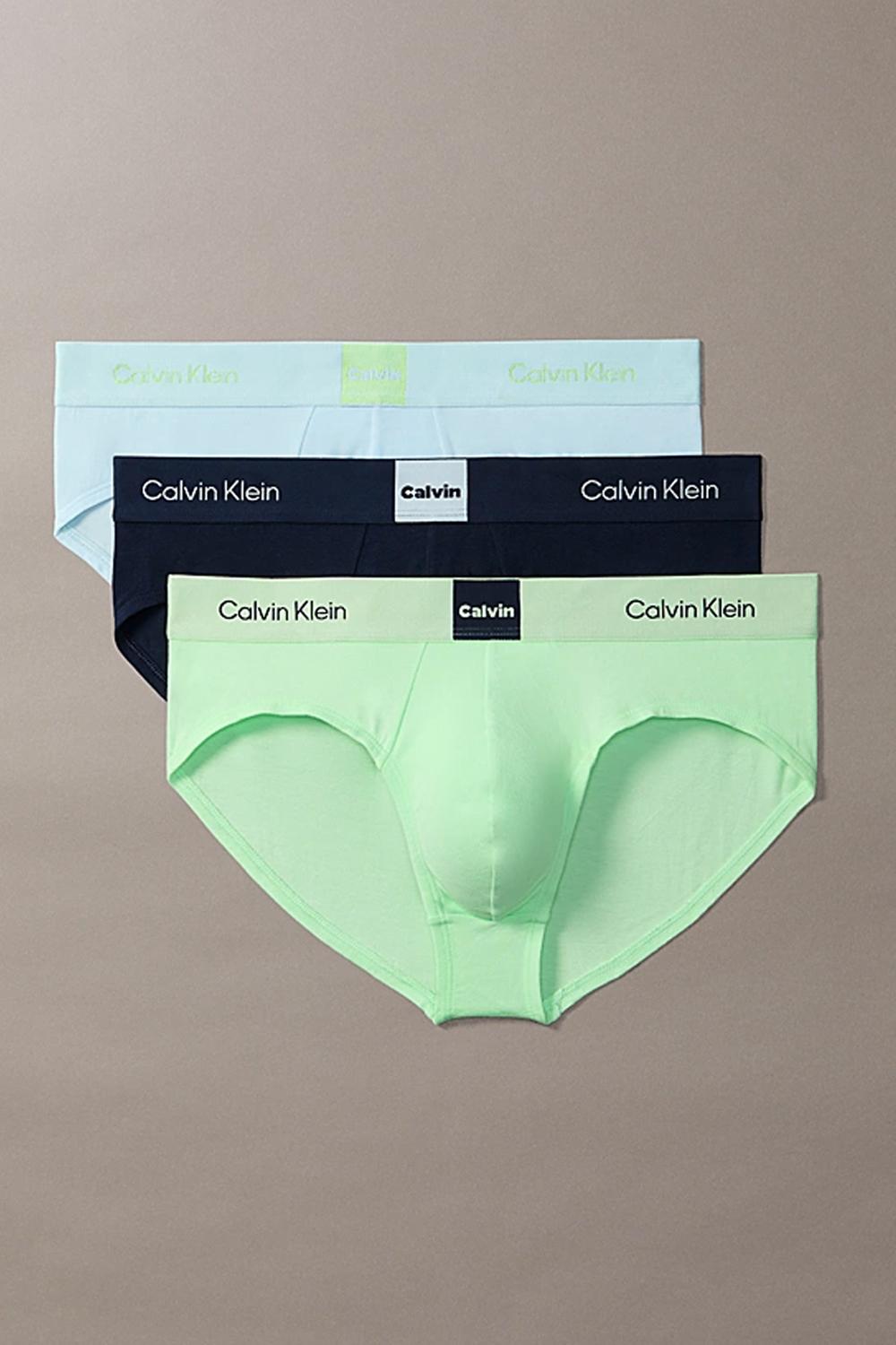 Slip con vestibilità a livello dei fianchi in confezione da 3 - Icon Cotton Stretch<BR/> LV00NB4475 3U3 Calvin Klein 