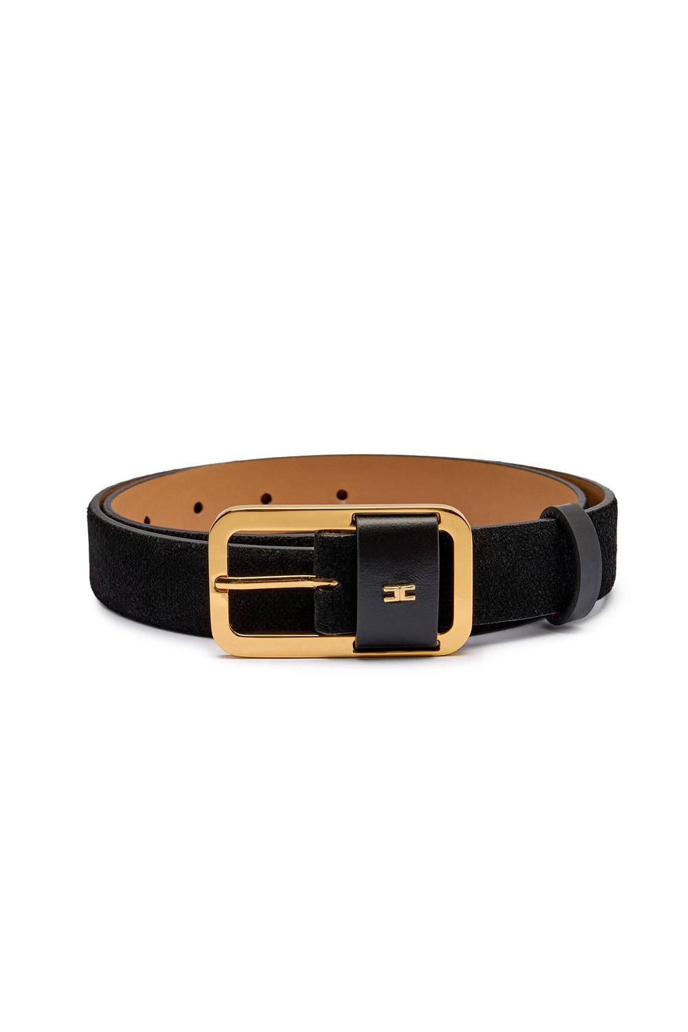 Cintura in pelle con logo a rilievo<BR/> CT42S 56E2110 Elisabetta Franchi 